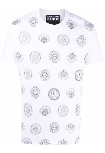 Versace Jeans Couture T-Shirt mit Medusa-Print - Weiß