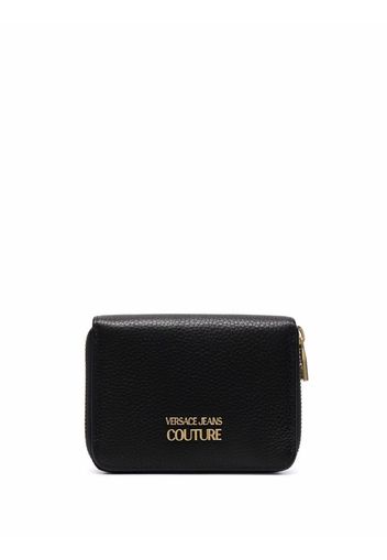 Versace Jeans Couture logo-plaque leather wallet - Schwarz