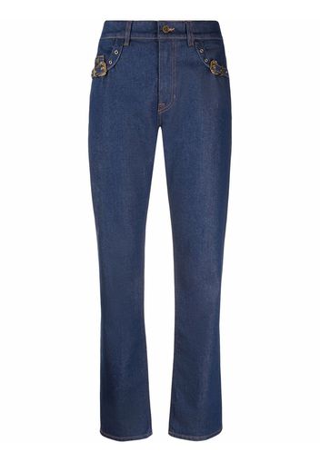 Versace Jeans Couture buckle-embellished straight jeans - Blau