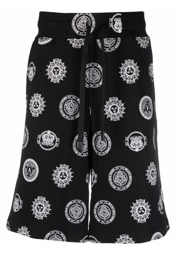 Versace Jeans Couture Joggingshorts mit Emblem-Print - Schwarz