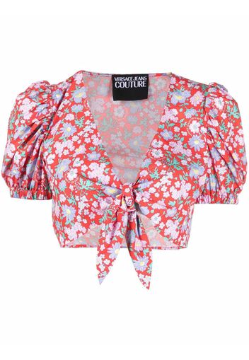 Versace Jeans Couture floral-print crop top - Rot