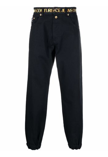 Versace Jeans Couture logo waistband trousers - Schwarz