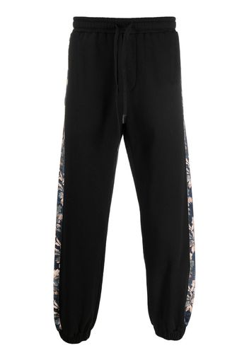 Versace Jeans Couture Jogginghose mit Blumenstreifen - Schwarz