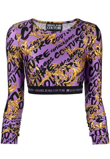 Versace Jeans Couture Cropped-Top mit Print - Violett