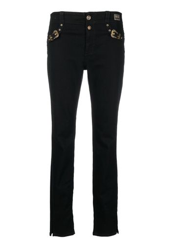 Versace Jeans Couture decorative buckle skinny trousers - Schwarz