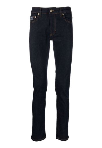 Versace Jeans Couture Slim-Fit-Jeans mit Logo-Patch - Blau