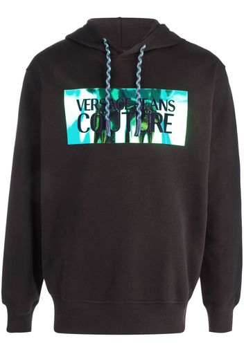 Versace Jeans Couture logo-print drawstring hoodie - Schwarz