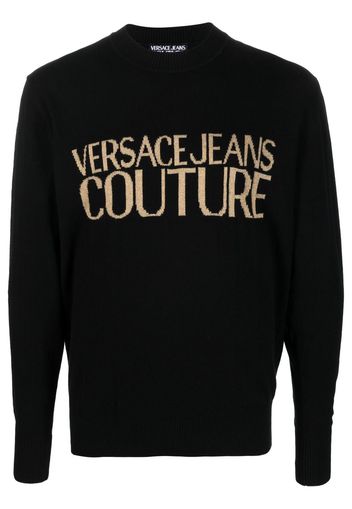 Versace Jeans Couture crew neck knitted logo sweater - Schwarz