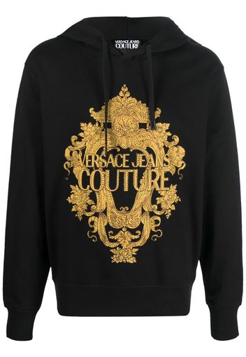 Versace Jeans Couture logo-print cotton hoodie - Schwarz