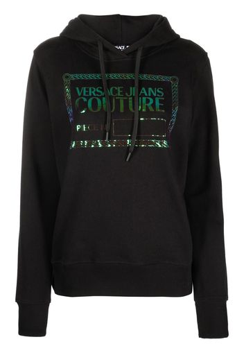 Versace Jeans Couture logo-print cotton hoodie - Schwarz