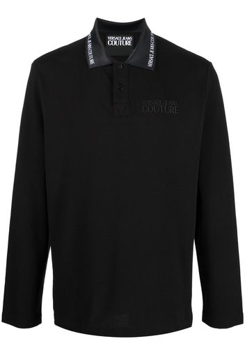 Versace Jeans Couture logo embroidered polo shirt - Schwarz