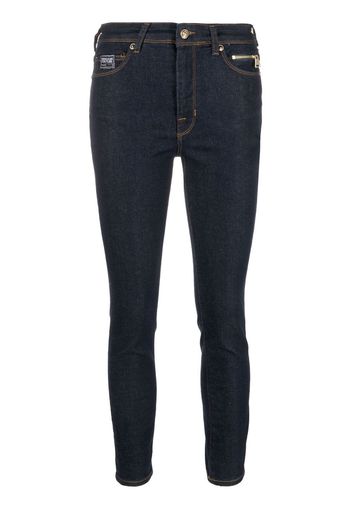 Versace Jeans Couture logo-patch skinny-cut jeans - Blau