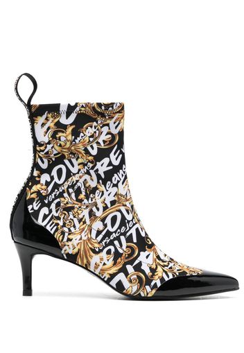 Versace Jeans Couture logo-print ankle boots - Schwarz