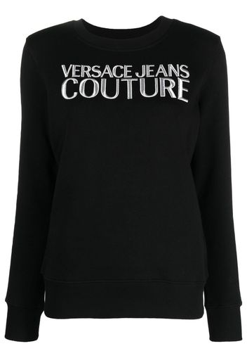 Versace Jeans Couture logo-embroidered crew-neck sweatshirt - Schwarz