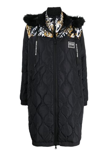 Versace Jeans Couture graphic-print quilted coat - Schwarz