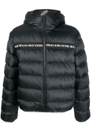 Versace Jeans Couture logo-print hooded padded jacket - Schwarz