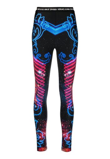 Versace Jeans Couture high-waisted graphic-print leggings - Schwarz