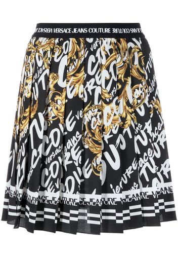 Versace Jeans Couture Barocco-print pleated skirt - Schwarz