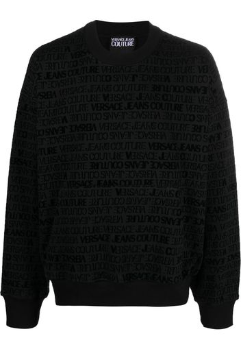 Versace Jeans Couture flocked logo-print sweatshirt - Schwarz