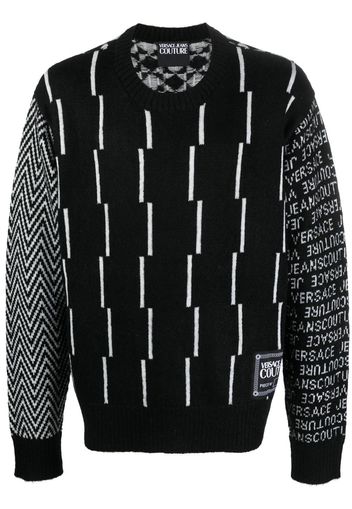 Versace Jeans Couture geometric intarsia-knit jumper - Schwarz