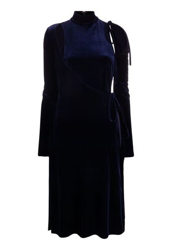 Versace Jeans Couture cut-out velvet wrap dress - Blau