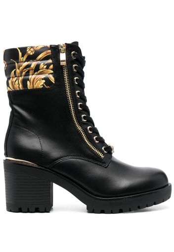 Versace Jeans Couture Mia Garland-print 70mm ankle boots - Schwarz