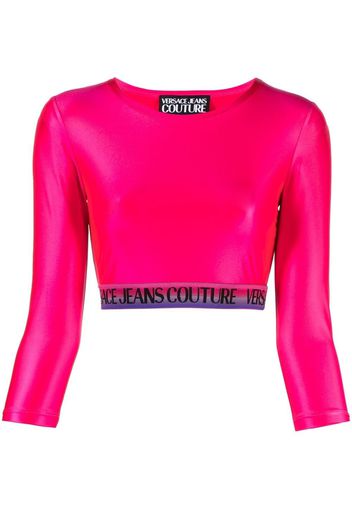 Versace Jeans Couture Cropped-Oberteil mit Logo - Rosa