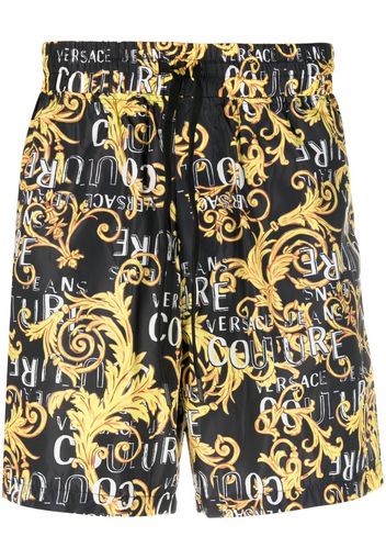 Versace Jeans Couture Joggingshorts mit Barock-Print - Schwarz