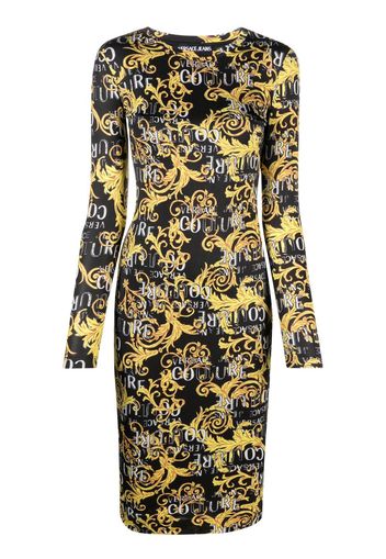 Versace Jeans Couture logo-print long-sleeve dress - Schwarz