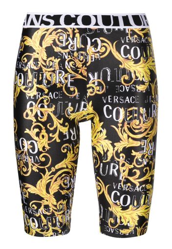 Versace Jeans Couture Radlerhose mit Barock-Print - Schwarz