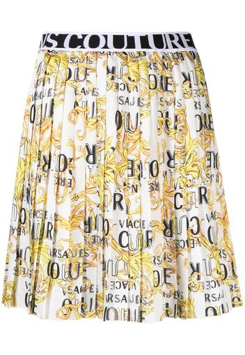 Versace Jeans Couture Faltenrock mit Barock-Print - Weiß