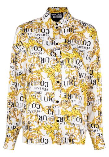 Versace Jeans Couture Hemd mit Barock-Print - Weiß