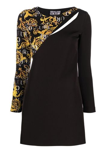 Versace Jeans Couture logo-print cut-out dress - Schwarz