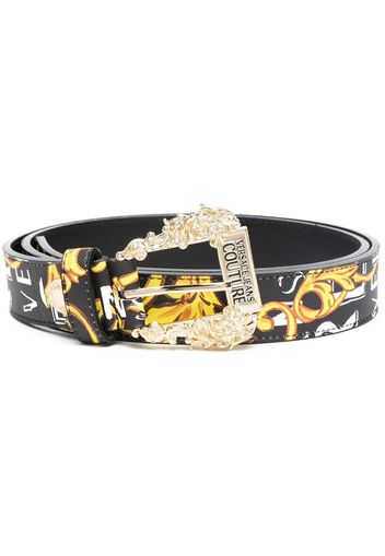 Versace Jeans Couture logo-print leather belt - Schwarz