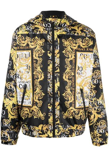 Versace Jeans Couture Kapuzenjacke mit Logo-Print - Schwarz