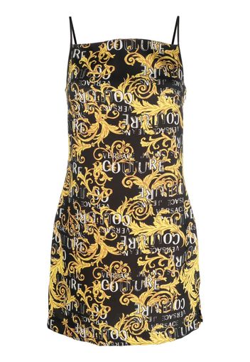 Versace Jeans Couture logo print sleeveless minidress - Schwarz