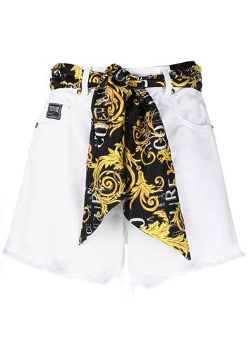 Versace Jeans Couture Shorts mit Bindegürtel - Weiß