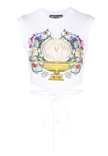 Versace Jeans Couture logo-print sleeveless top - Weiß