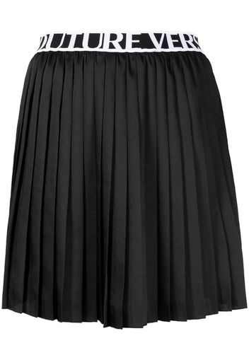 Versace Jeans Couture logo-waistband pleated skirt - Schwarz