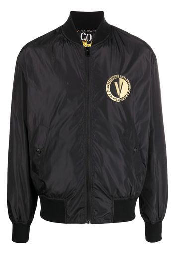 Versace Jeans Couture chest logo-print bomber jacket - Schwarz