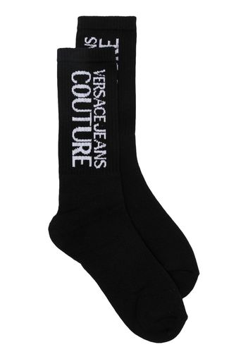 Versace Jeans Couture Gestrickte Socken mit Logo - Schwarz