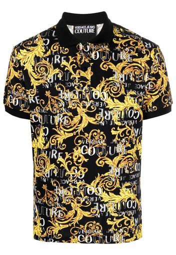 Versace Jeans Couture baroque-print polo shirt - Schwarz