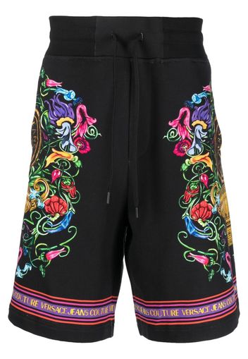 Versace Jeans Couture abstract-print cotton track shorts - Schwarz