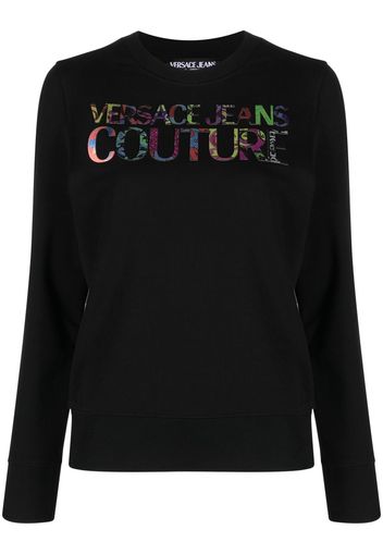 Versace Jeans Couture logo patch crew neck sweatshirt - Schwarz
