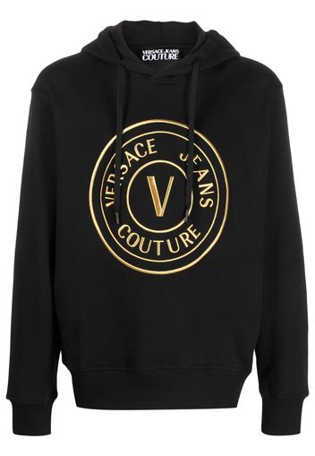 Versace Jeans Couture logo-print cotton hoodie - Schwarz