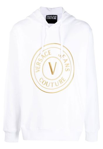 Versace Jeans Couture logo-print cotton hoodie - Weiß