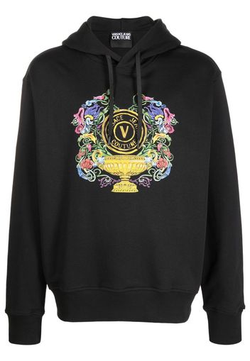 Versace Jeans Couture logo-print hoodie - Schwarz