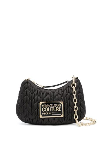 Versace Jeans Couture logo-plaque matelassé shoulder bag - Schwarz