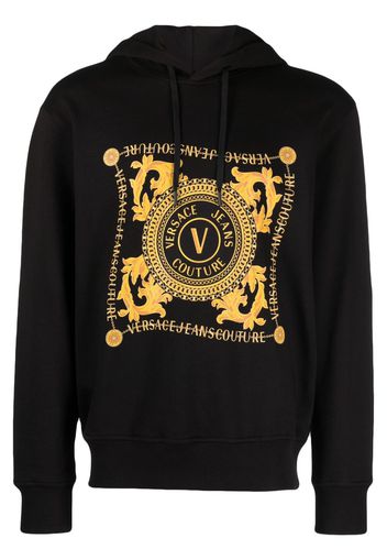 Versace Jeans Couture logo-print cotton hoodie - Schwarz