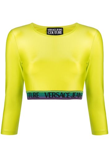 Versace Jeans Couture logo-trim detail top - Grün